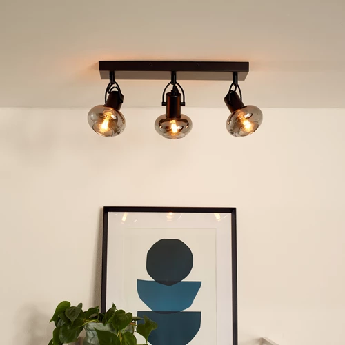 Lucide MADEE - Spot plafond - 3xE14 - Noir - ambiance 1